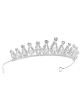 Peora Crystal Princess Grace Tiara - Silver
