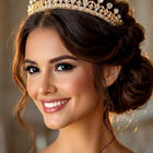 Peora Celestial Crystal Princess Tiara - Gold