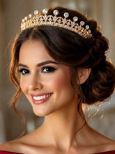 Peora Celestial Crystal Princess Tiara - Gold