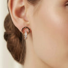 Peora Rose Gold Roman Numeral Double Circle Studs