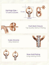 Peora Rose Gold Roman Numeral Double Circle Studs