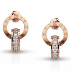 Peora Rose Gold Roman Numeral Double Circle Studs