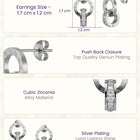 Peora Silver Roman Numeral Double Circle CZ Studs