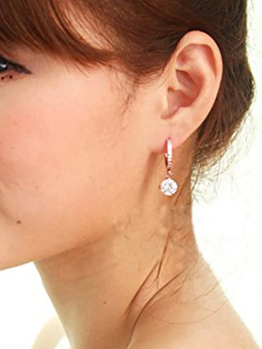 Rose Gold Plated Crystal Earrings