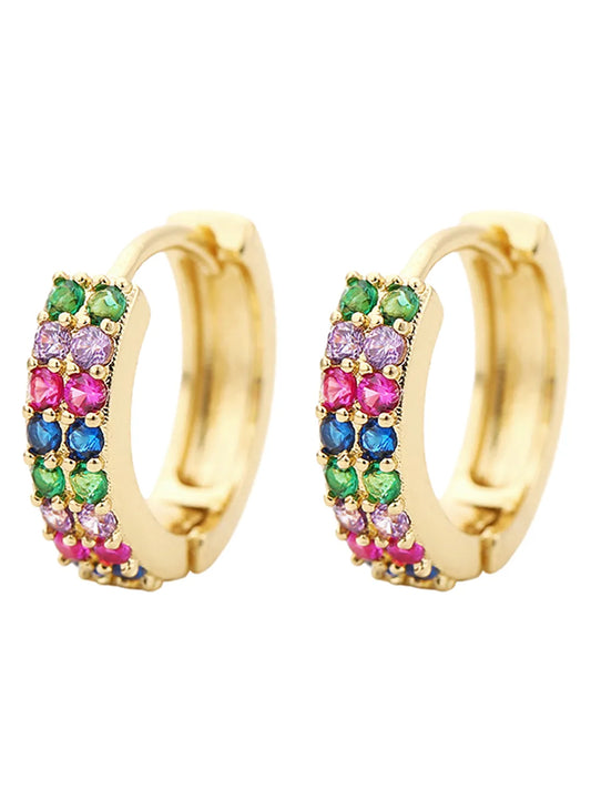 Dazzling CZ Encrusted Hoop Earrings