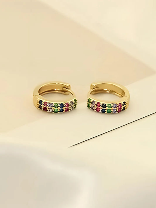 Dazzling CZ Encrusted Hoop Earrings