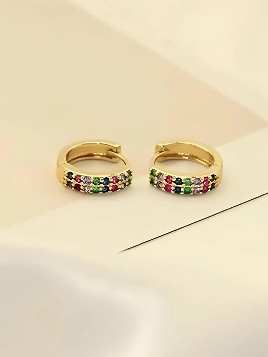 Dazzling CZ Encrusted Hoop Earrings
