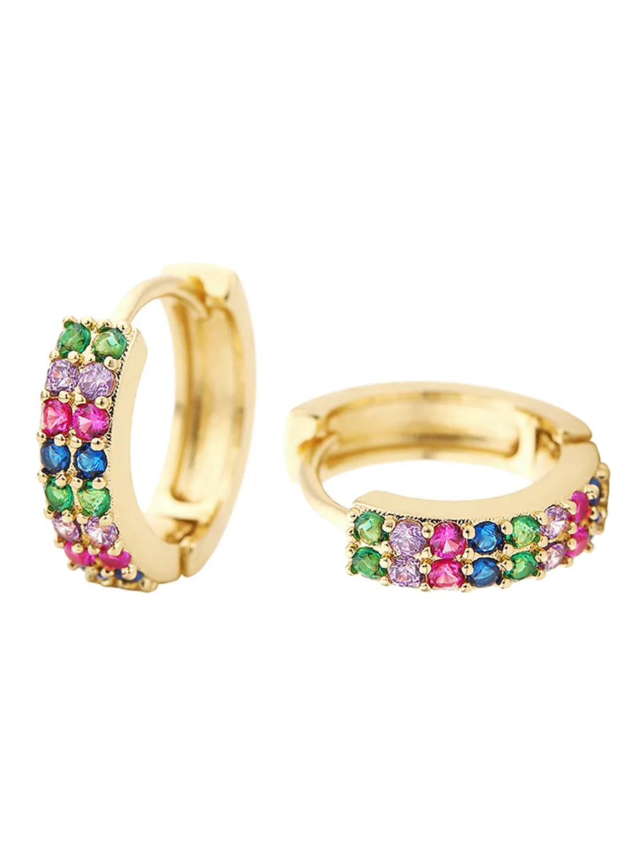 Dazzling CZ Encrusted Hoop Earrings