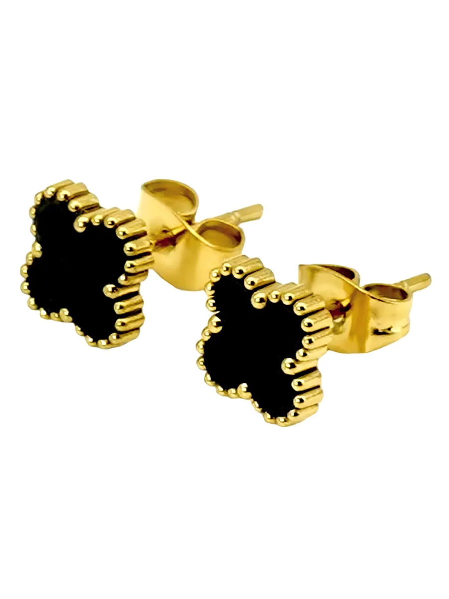 Delicate Clover Shaped Stud Earrings