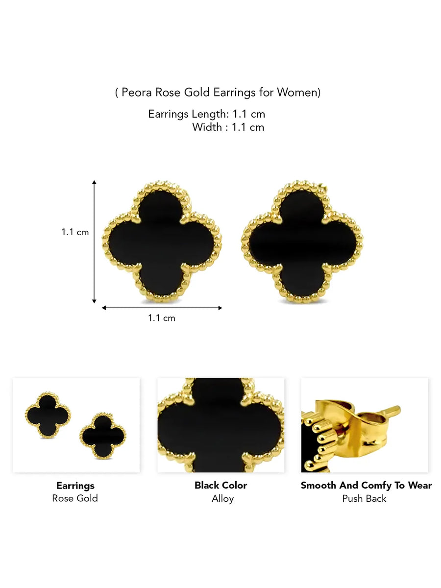 Delicate Clover Shaped Stud Earrings