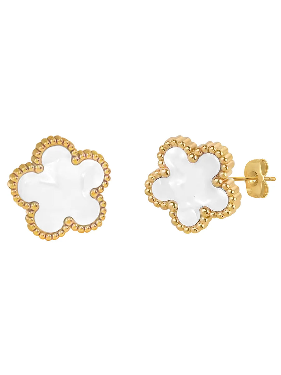 Delicate Clover Shaped Stud Earrings