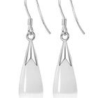 Graceful Teardrop Accent Earrings - Silver -White