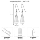 Graceful Teardrop Accent Earrings - Silver -White