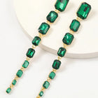 Cascading Crystal Regal Earrings - Green