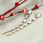 Cascading Crystal Regal Earrings - Silver -White