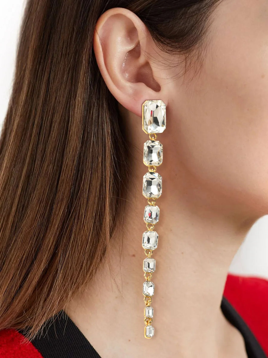 Cascading Crystal Regal Earrings