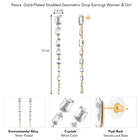 Cascading Crystal Regal Earrings - Silver -White