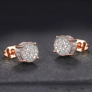 Glistening CZ Round Stud Earrings