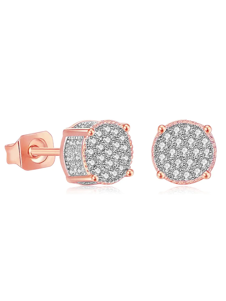 Glistening CZ Round Stud Earrings