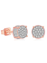 Glistening CZ Round Stud Earrings