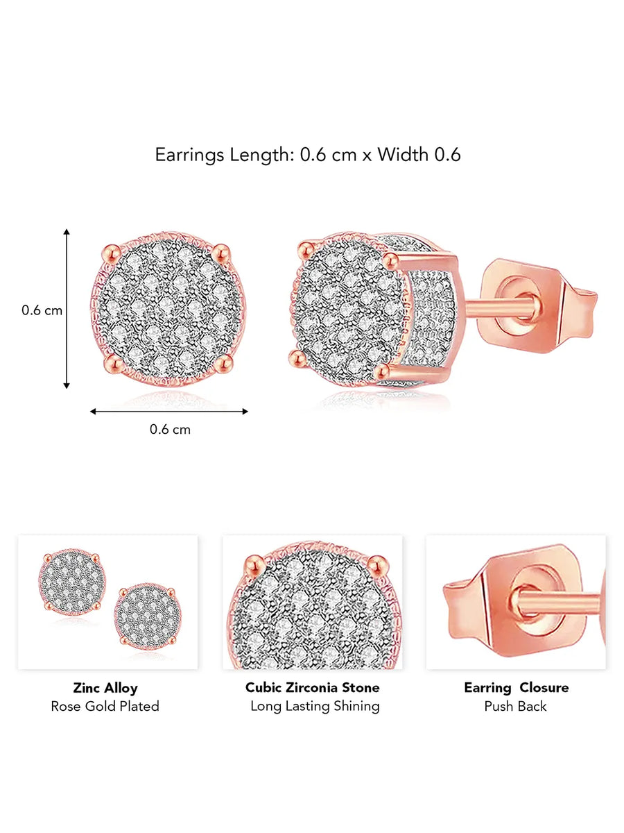 Glistening CZ Round Stud Earrings