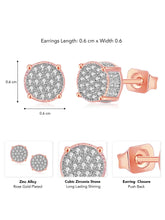 Glistening CZ Round Stud Earrings