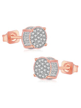 Glistening CZ Round Stud Earrings