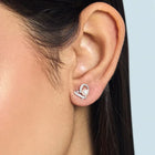 Elegant Pearl and CZ Swirl Earrings