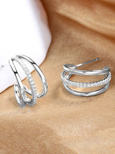 Stunning CZ Embellished Hoops Earrings