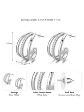 Stunning CZ Embellished Hoops Earrings