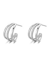 Stunning CZ Embellished Hoops Earrings