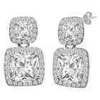 Glamorous Double Square Crystal Earrings