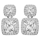 Glamorous Double Square Crystal Earrings