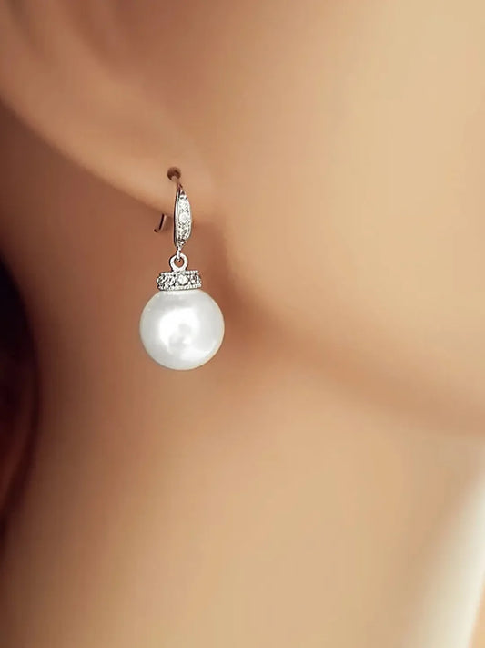 Glowing Pearl Studded Drop Earrings