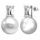 Pearl and Rectangle Cut Crystal Studs