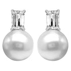 Pearl and Rectangle Cut Crystal Studs