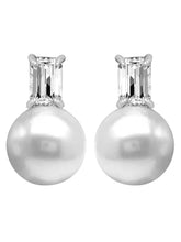 Pearl and Rectangle Cut Crystal Studs