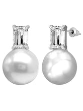 Pearl and Rectangle Cut Crystal Studs