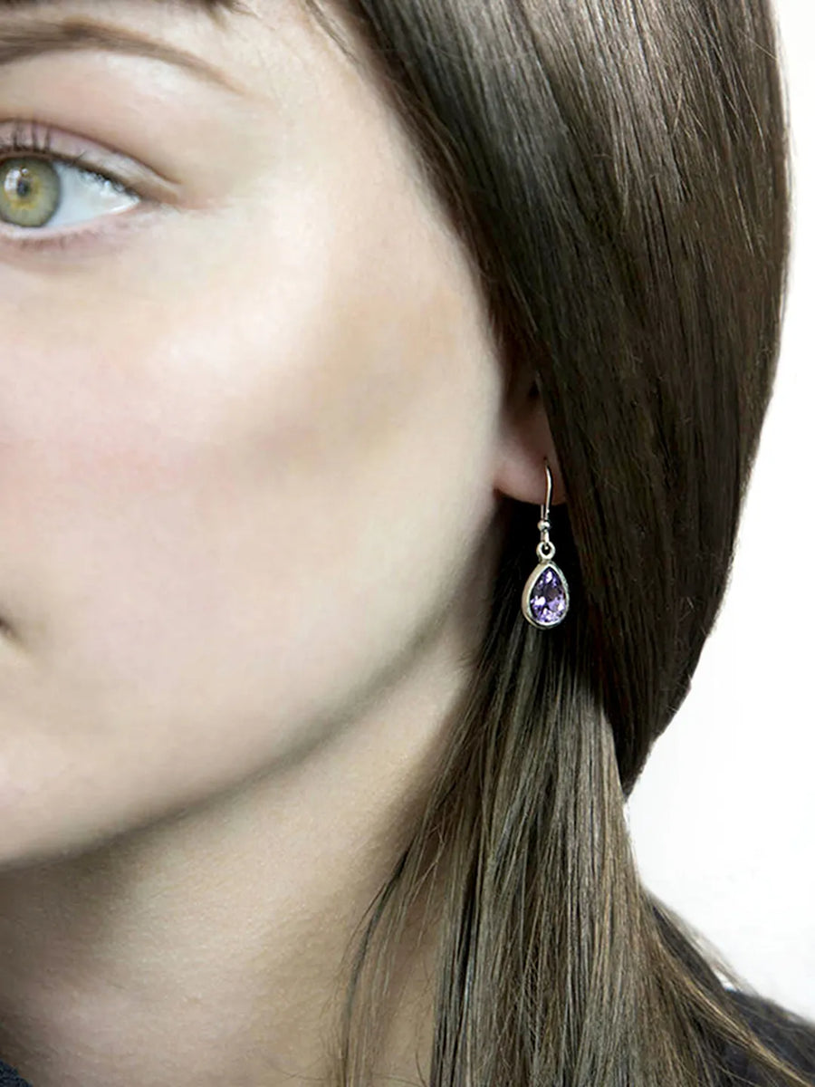 Luxe Amethyst Teardrop Hook Earrings