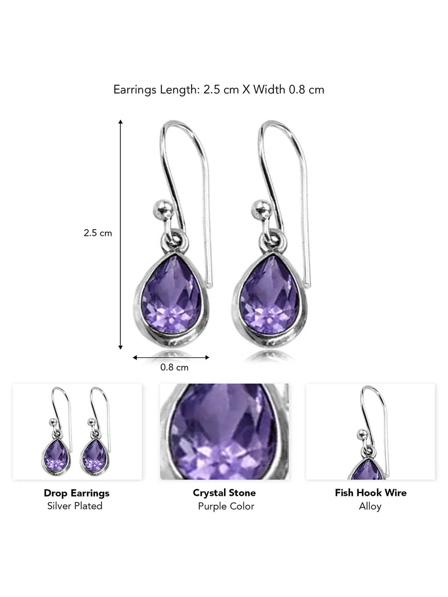 Luxe Amethyst Teardrop Hook Earrings