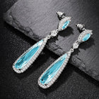Sleek Teardrop Crystal Drop Earrings