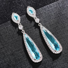 Sleek Teardrop Crystal Drop Earrings