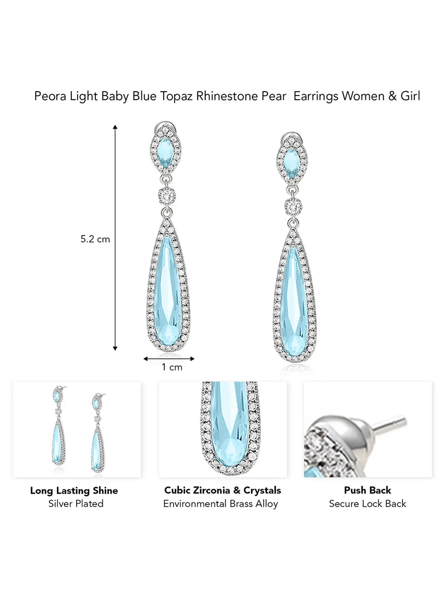 Sleek Teardrop Crystal Drop Earrings