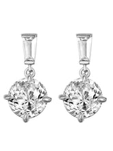 Stately Baguette Round Drops Earrings