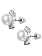 Classic Baguette Pearl Studs Earrings