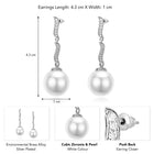 Graceful Curved  CZ & Pearl Earrings
