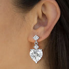 Glamorous Heart Drop Crystal Earrings