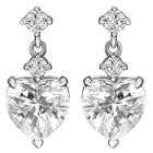 Glamorous Heart Drop Crystal Earrings