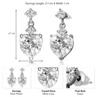 Glamorous Heart Drop Crystal Earrings