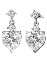 Glamorous Heart Drop Crystal Earrings